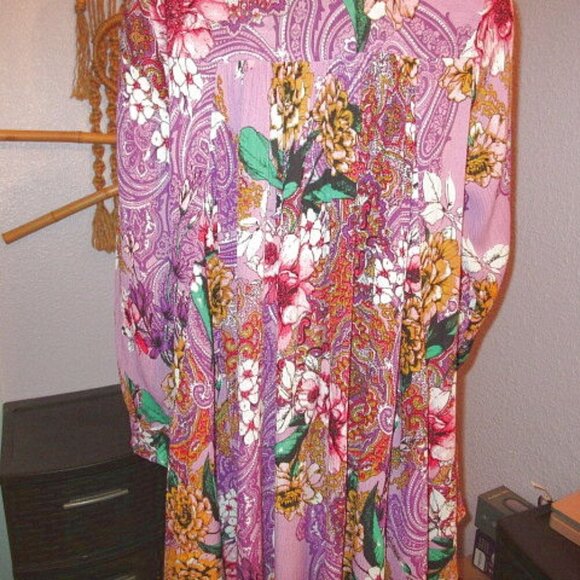 Cottagecore Crinkle Gauze Pintuck Blouse Top Size 12 Fits M Tunic Boho Fairy NEW - Picture 9 of 12